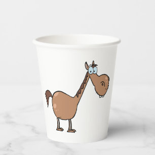 Vasos De Papel Caballo Tonto Divertido Semental Marrón Tonto