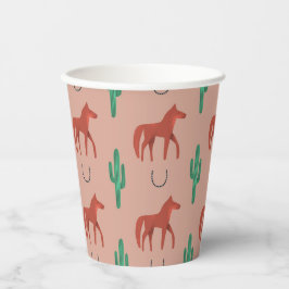 Vasos De Papel Caballo y cactus
