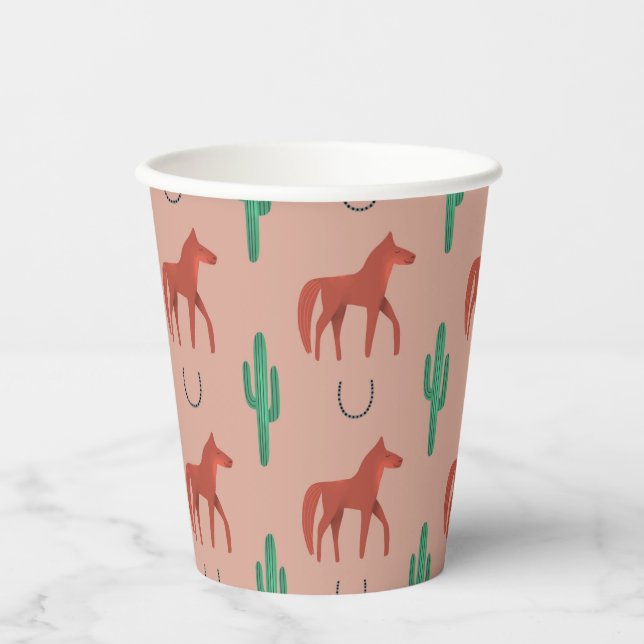 Vasos De Papel Caballo y cactus (Anverso)