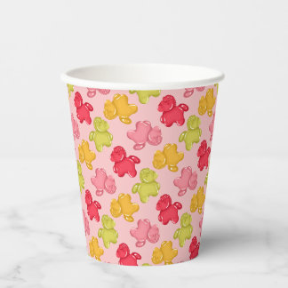 Vasos De Papel Caballos de Gominola Frutas Tropicales Rosa