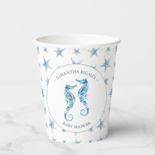 Vasos De Papel Caballos de mar de color de papel Baby Shower