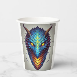 Vasos De Papel Cabeza de dragón azul