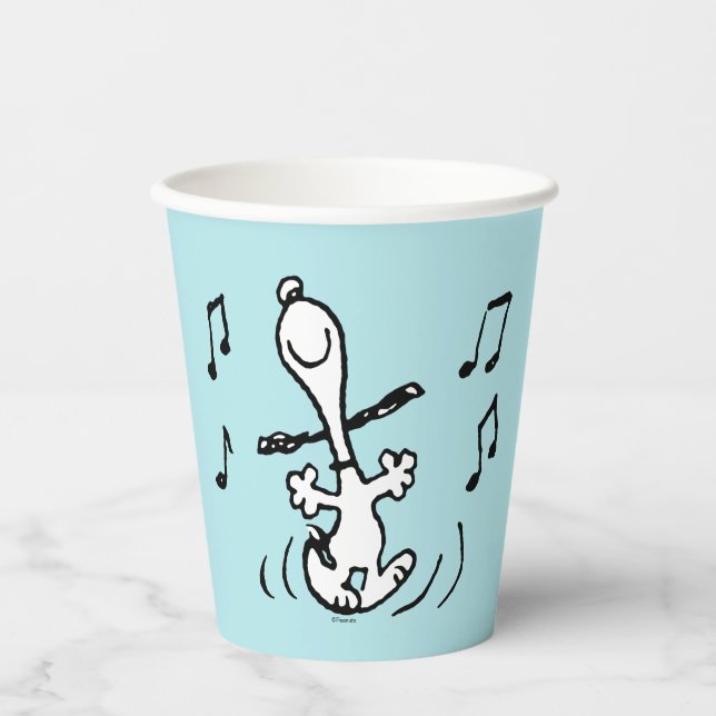 Vasos De Papel Cacahuetes | Baile Snoopy (Anverso)