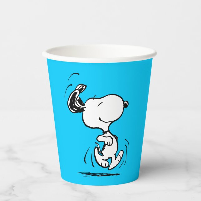 Vasos De Papel Cacahuetes | Baile Snoopy Happy (Anverso)