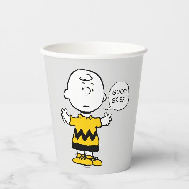 Vasos De Papel Cacahuetes | Buen dolor Charlie Brown (Anverso)