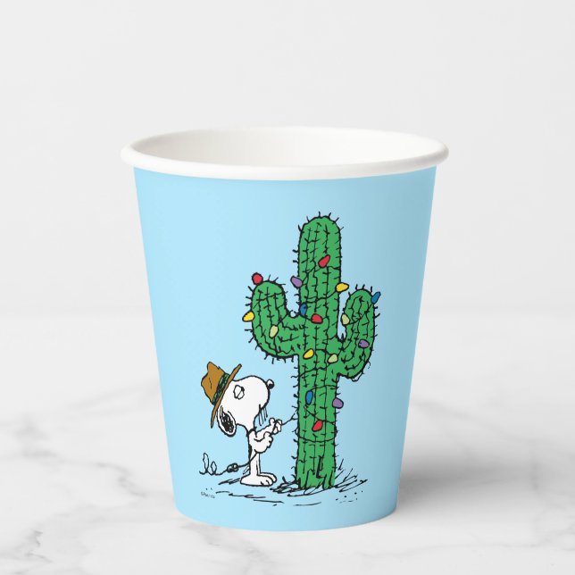 Vasos De Papel Cacahuetes | Cactus de vacaciones de Spike (Anverso)