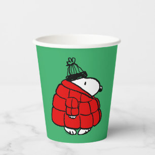 Vasos De Papel Cacahuetes   Chaqueta Snoopy Red Puffer
