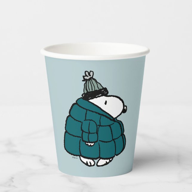 Vasos De Papel Cacahuetes | Chaqueta Snoopy Winter Puffer (Anverso)