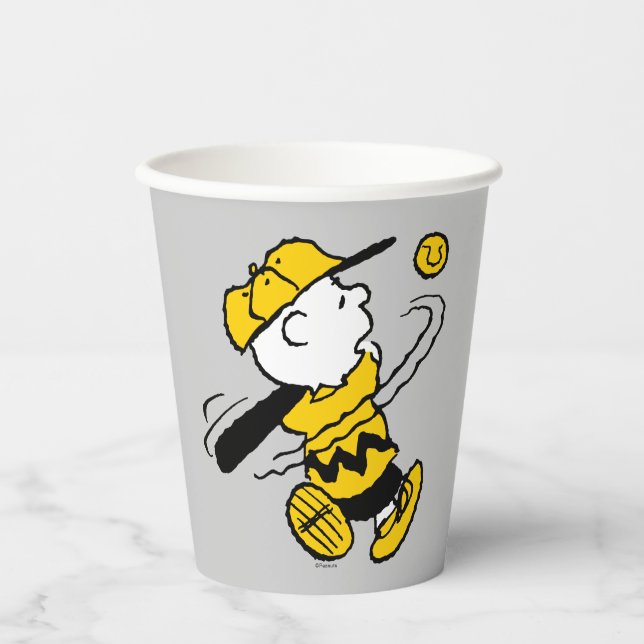 Vasos De Papel Cacahuetes | Charlie Brown en Bat (Anverso)