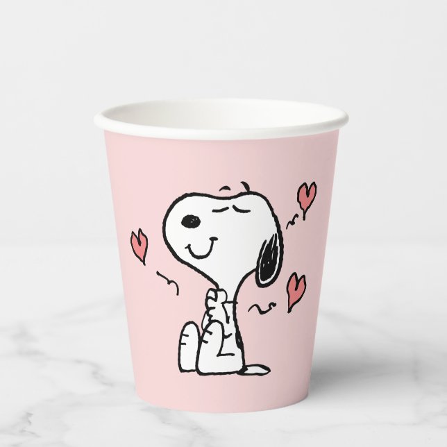 Vasos De Papel Cacahuetes | Corazones de Snoopy (Anverso)