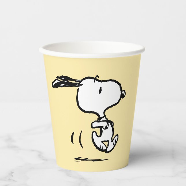 Vasos De Papel Cacahuetes | Ejecución de Snoopy (Anverso)