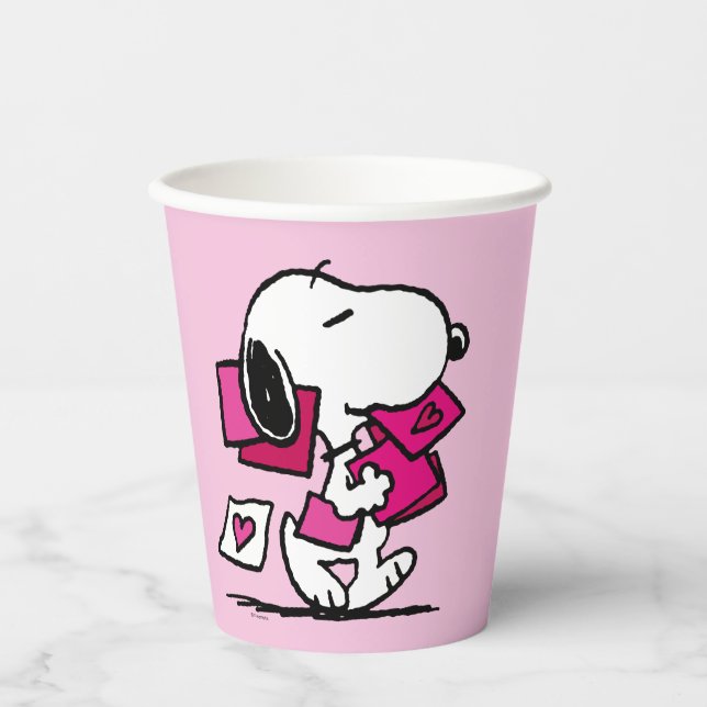 Vasos De Papel Cacahuetes | EL DÍA DE SAN VALENTÍN | Snoopy With  (Anverso)