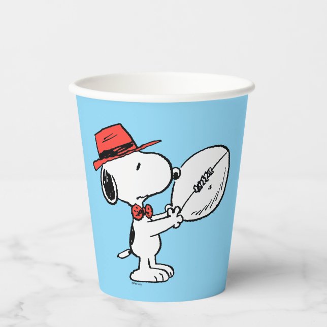 Vasos De Papel Cacahuetes | Entrenador de Snoopy Football (Anverso)
