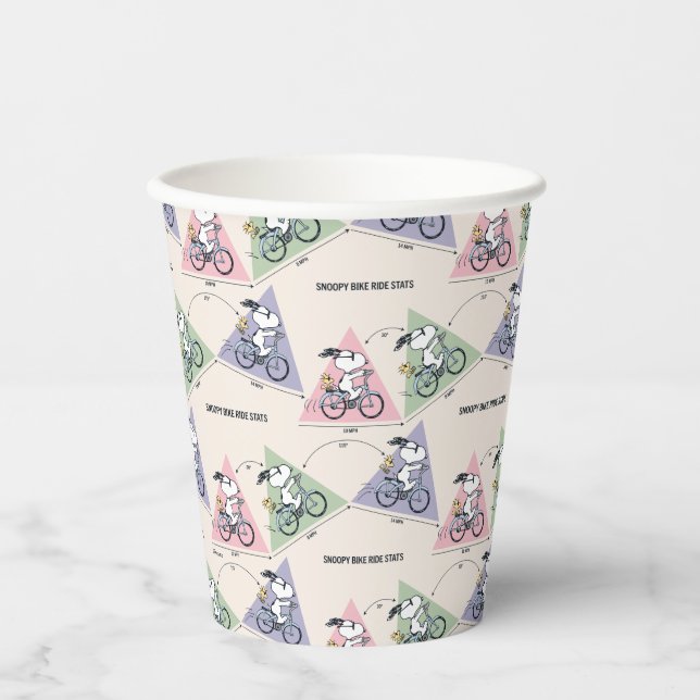 Vasos De Papel Cacahuetes | Estaciones de Snoopy Bike Ride (Anverso)