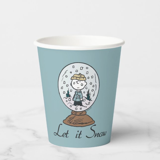 Vasos De Papel Cacahuetes | Globe de nieve Charlie Brown (Anverso)