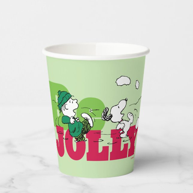 Vasos De Papel Cacahuetes | Linus & Snoopy Be Jolly (Izquierda)