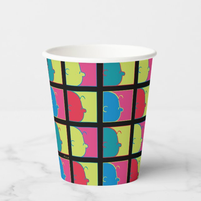 Vasos De Papel Cacahuetes | Modern Pop Art Charlie Brown (Anverso)