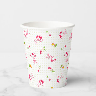 Vasos De Papel Cacahuetes   Patrón de cerezo Snoopy y Woodstock