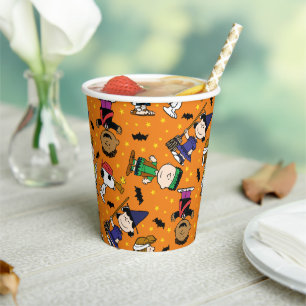Vasos De Papel Cacahuetes Patrón de Halloween Feliz