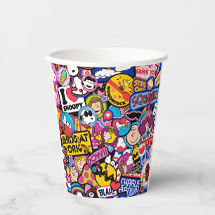 Vasos De Papel Cacahuetes Patrón de parches de mixtape