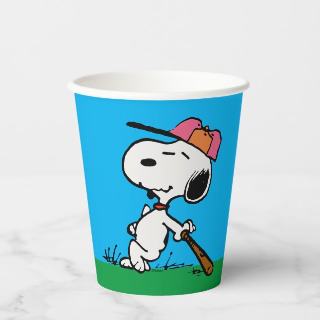 Vasos De Papel Cacahuetes | Snoopy en Bat (Anverso)