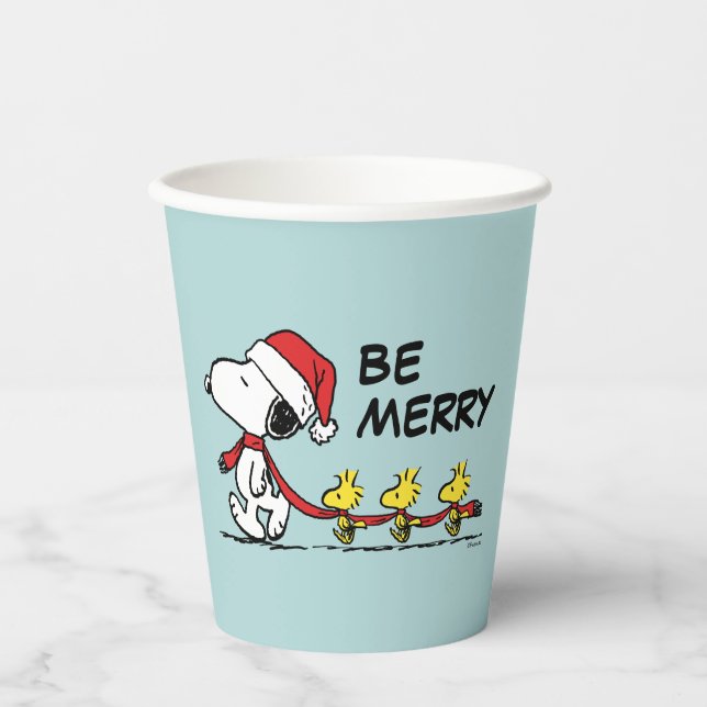 Vasos De Papel Cacahuetes | Snoopy & Friends Winter Scarf (Anverso)