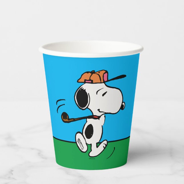 Vasos De Papel Cacahuetes | Snoopy Golf (Anverso)