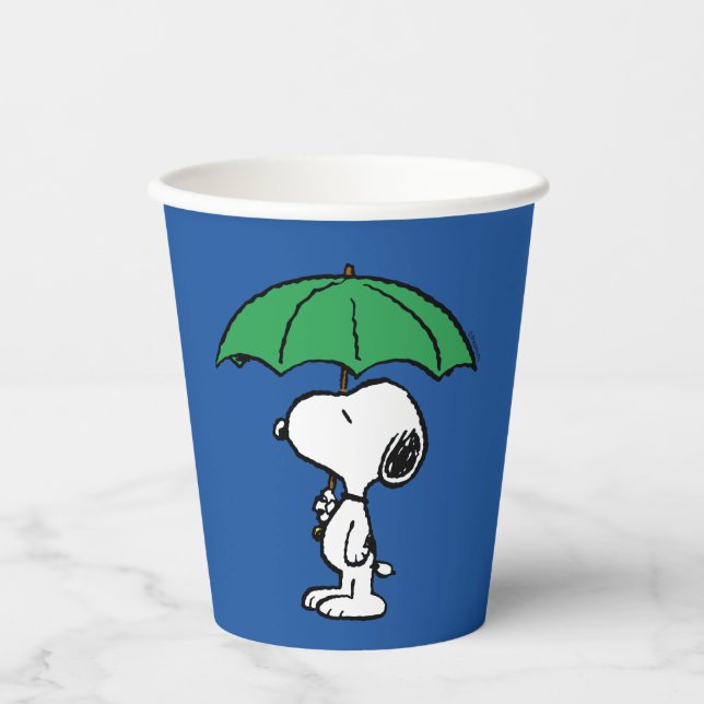 Vasos De Papel Cacahuetes | Snoopy Green Umbrella (Anverso)