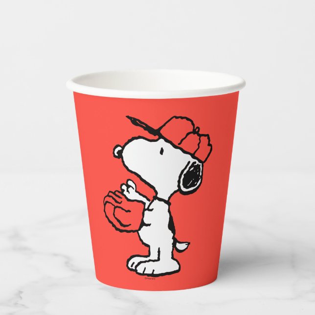 Vasos De Papel Cacahuetes | Snoopy Making the Catch (Anverso)
