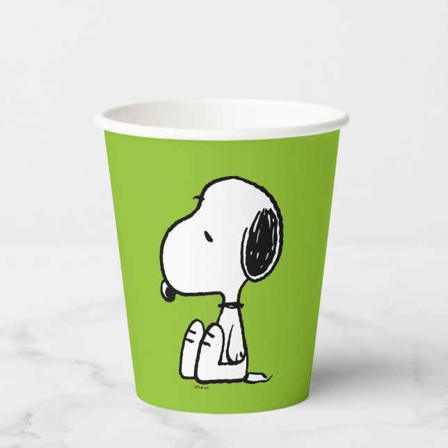 Vasos De Papel Cacahuetes | Snoopy Mirando hacia abajo (Anverso)