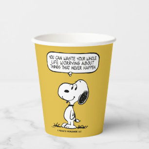 Vasos De Papel Cacahuetes   Snoopy, no puedes aguantar toda tu vi