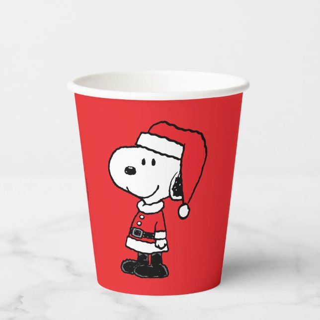 Vasos De Papel Cacahuetes | Snoopy Santa Claus (Anverso)