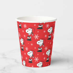 Vasos De Papel Cacahuetes   Snoopy Santa Claus