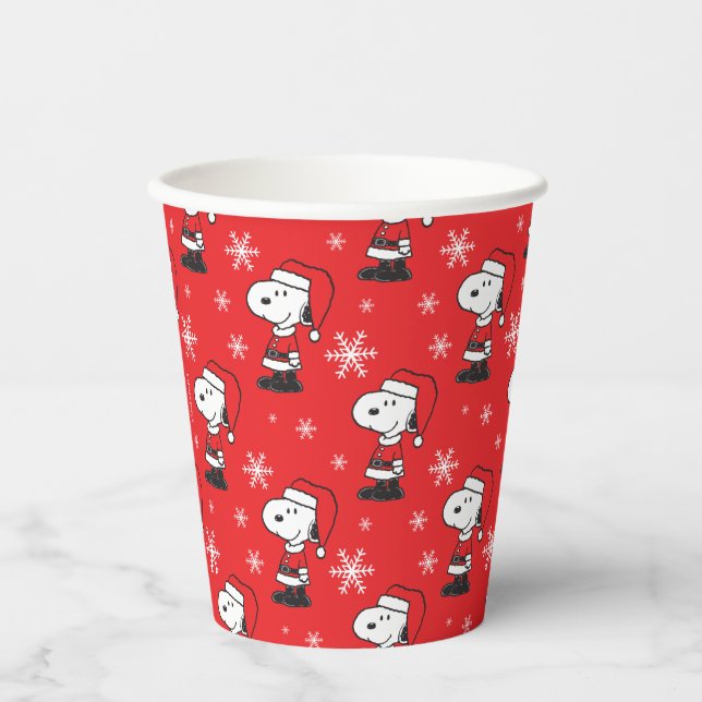 Vasos De Papel Cacahuetes | Snoopy Santa Claus (Anverso)
