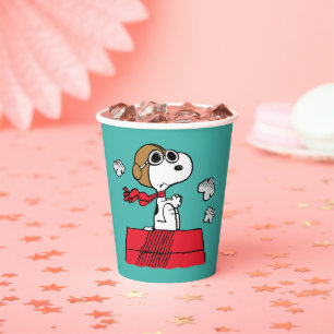 Vasos De Papel Cacahuetes Snoopy the Flying Ace