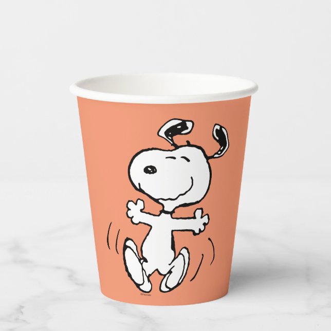 Vasos De Papel Cacahuetes | Un baile feliz Snoopy (Anverso)