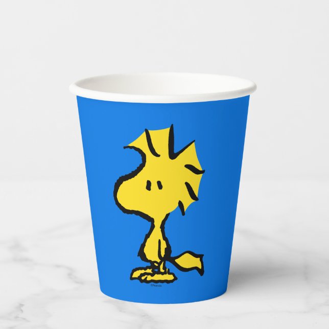 Vasos De Papel Cacahuetes | Woodstock, amigo de Snoopy (Anverso)