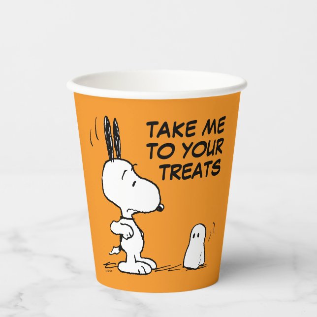 Vasos De Papel Cacahuetes | Woodstock Scares Snoopy (Anverso)