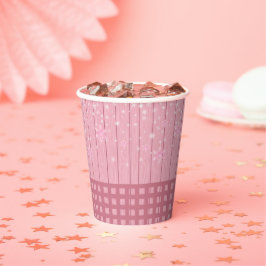 Vasos De Papel Cacao caliente de madera rosa crema batida Baby Sh