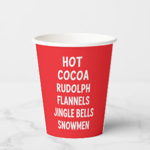 Vasos De Papel Cacao Caliente Rudolph Franela Campanas de Navidad