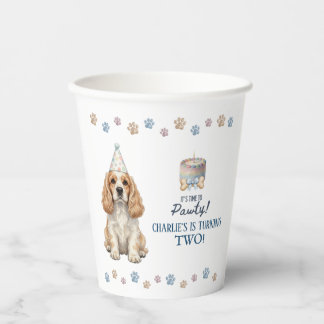 Vasos De Papel Cachorro Cachorro Cocker Spaniel Divirtámonos 