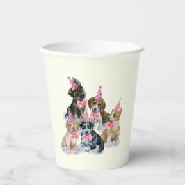 Vasos De Papel Cachorro cachorro 🐶 fiesta de cumpleaños inicial
