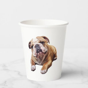 Vasos De Papel Cachorro de Bulldog inglés suave - Cachorro dorado