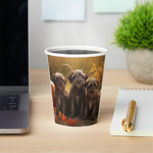 Vasos De Papel Cachorro de Griffon de caza de pelo duro Otoño