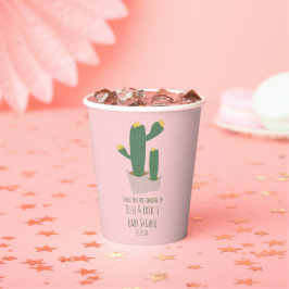 Vasos De Papel Cactus Cupcakes Baby Shower Agradecimiento Azul R
