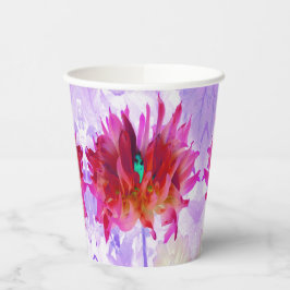 Vasos De Papel Cactus Rojo y Rosa Caliente Dahlia
