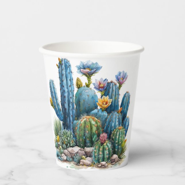 Vasos De Papel Cactus y suculentos (Anverso)