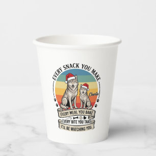 Vasos De Papel Cada Snack Que Hagas Perro Santa Sombrero Retro At