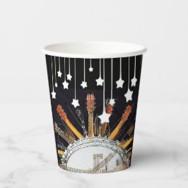 VASOS DE PAPEL CADENAS DE GUITARRA AL SOL
