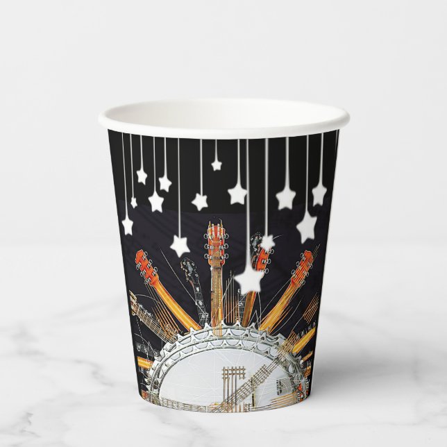 VASOS DE PAPEL CADENAS DE GUITARRA AL SOL (Reverso )